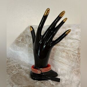 NWT Marc Jacobs Hot Pink and Gold Rhinestone Wrap Bracelet